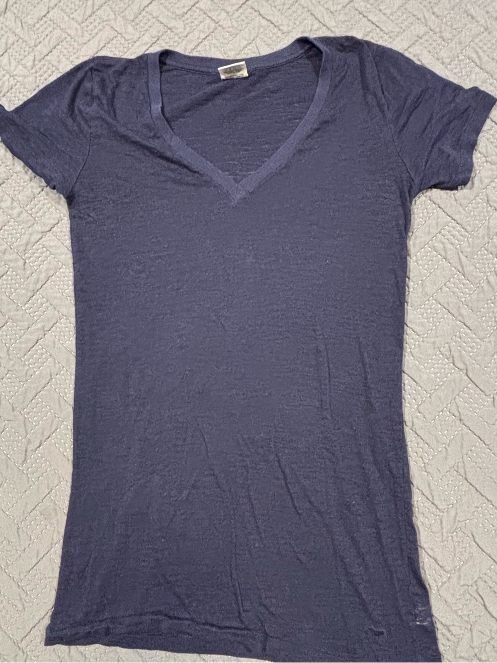 PINK Victoria's Secret Navy V-Neck Short Sleeve Tee